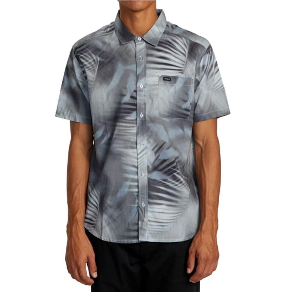 RVCA Men's Blue Haze Short Sleeve Woven Shirt Medium NWT